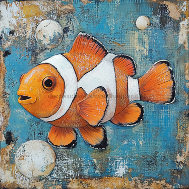 Nautical Sign, Clownfish Sign, DCO-02536, Sign For Wreath, 10x10